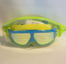 Swim Goggles with Heavy Duty Case UV Shield Anti-Fog Blue Yellow Adult - £11.33 GBP