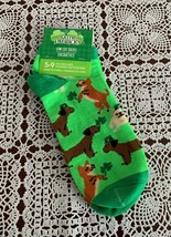 Dog Breeds Themed Ladies Low Ankle Socks Green Shamrocks Corgi Dachshund... - £8.62 GBP