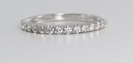 18k White Round Half-Way Diamond Wedding Band (0.55 Ct G VS Clarity) - £788.54 GBP