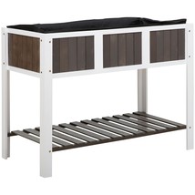 White Wooden 2 Level Elevated Raised Garden Planter Bed - £246.82 GBP