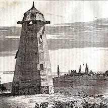 Yorktown Virginia Lighthouse 1845 Woodcut Print Victorian Revolution War... - £31.96 GBP