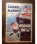 *SWISS MISS (1938) Laurel and Hardy Original Release Stone Lithograph Po... - $410.62 CAD