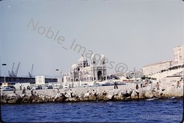 1975 Church Shoreline From Boat Marseille Kodachrome 35mm Slide - £2.71 GBP