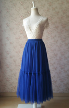 ROYAL BLUE Fluffy Tulle Skirt Outfit Womens Plus Size Layered Tulle Skirt image 2