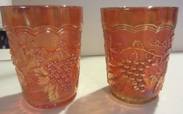 Vintage Carnival Glass Marigold Grape &amp; Cable Tumblers - £17.20 GBP