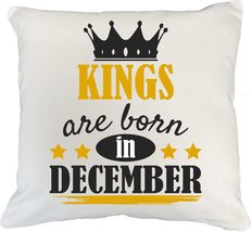 Make Your Mark Design Kings Born in December White Pillow Cover for Birthday, Pr - £19.76 GBP+