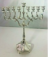 Judaica Hanukkah Menorah 9 Candles Silver Chrome Colored 8&quot; Small + BONUS - $27.10 CAD