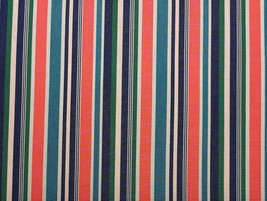 Outdura Canvas Stripe Teal Green Coral Outdoor Furniture Fabric 3 Yards 54&quot;W - £39.30 GBP