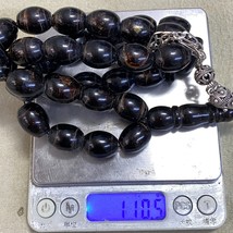 huge yemeni yemen 33 Black Coral Prayer beads worry beads Yusr يسر مكاوي - £348.31 GBP