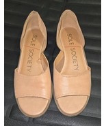 Sole Society Tan Leather Peep Toe Flats - $363.73 MXN