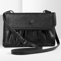 New Simply Vera Vera Wang Women&#39;s Cherry Hill Pleated Crossbody Bag Black - £34.60 GBP