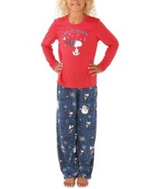 Munki Munki Big Kids Sleepwear Snoopy Let It Snow Family Pajama Set Blue... - £24.92 GBP