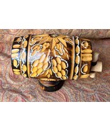 Hand Carved Painted German European Art Wood Carving Liquor Barrel Keg B... - $69.51 CAD