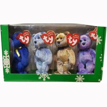 The JINGLE BEANIES Collection Boxed Set of 4 Official Club Ty Bears Clubby Ed - $17.95