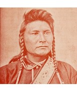 1891 Chief Big Joseph Red Plate Print Victorian Indian Wars History Anti... - $570.99 MXN