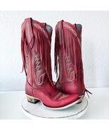 Lane SENITA FALLS Womens Cowboy Boots 7.5 Red Fringe Western Cowgirl Mid... - $6,330.88 MXN