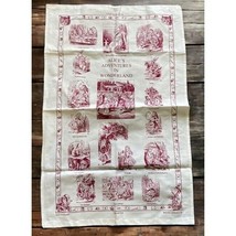 Vintage Alice&#39;s Shop Adventures in Wonderland Tea Towel Oxford England 19x29 - £31.43 GBP