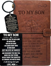 Son Journal from Mom, Son Wallet Card, Son Keychain, to My Son Gift from Mom, De - £18.72 GBP