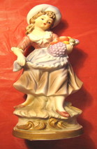 Napoleon Brand Ceramic Figure Girl with Fruit Basket Nativity Character-... - $34.72