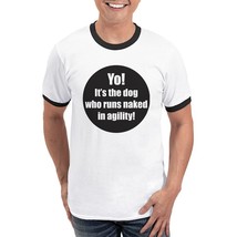 DOG RUNS NAKED Men&#39;s Ringer T-Shirt - €25,84 EUR
