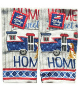 Camper Beach House Dish Towels Set of 2 Cotton Home Sweet Home Red White... - £19.26 GBP