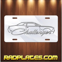 CHALLENGER Inspired Art on Silver and White Aluminum Vanity license plate Tag - £16.05 GBP