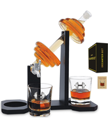 Luxury Gym-Inspired Dumbbell Whiskey Decanter Set with Glasses, Spout &amp; ... - £75.83 GBP
