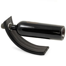 BEY-BERK BLACK Leather Balancing Wine Bottle Stand - $35.95