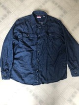 Wrangler Shirt Size XL Mens Button Up Long Sleeve Denim Pockets 100% Cot... - $28.82