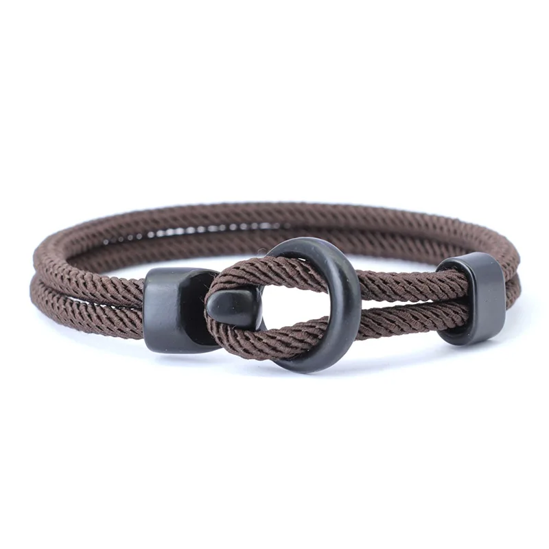 Fashion Rope Bracelet Men Double Layer Outdoor Camping Braclet Homme Accessories - £16.44 GBP