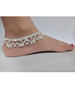 Kundan Indian Jewelry Set Anklet Payal Pajib Payjeb Jewellery Traditiona... - $32.26 CAD