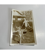 Young Boy Standing On Car Wearing Bowler Hat With Dog On Leash Funny Cut... - €12,36 EUR