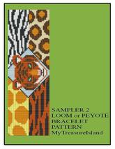 Animal Print Sampler 2 Tiger Bracelet Pattern Bead Loom or Peyote PDF Pattern - £4.00 GBP