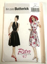Butterick B5209 Retro 1947 Halter Dress Cap Sleeve Full Skirt Size 6-12 ... - £6.95 GBP