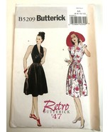 Butterick B5209 Retro 1947 Halter Dress Cap Sleeve Full Skirt Size 6-12 ... - £7.02 GBP