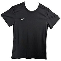 Womens Plain Black Nike Shirt Medium Run Running Work Out Gym Training Top - £19.61 GBP