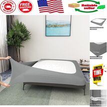 Wrinkle-Free Full Size Jersey Knit Box Spring Cover - Light Gray Elegance - $626.60 MXN