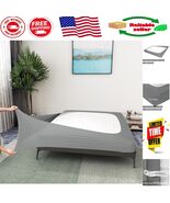 Wrinkle-Free Full Size Jersey Knit Box Spring Cover - Light Gray Elegance - $626.60 MXN