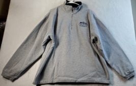 Vintage Disney Sweatshirt Mens Size XL Gray Cotton Long Sleeve Mock Neck 1/4 Zip - $16.59