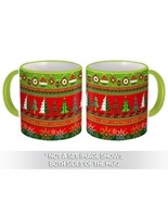 Merry Christmas : Gift Mug Happy New Year Pattern Cute Trees Balls Nordi... - £12.74 GBP
