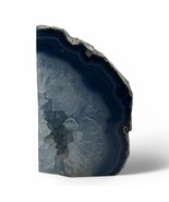 Natural Blue Agate Geode Crystal Polished Slice Display Stone Mineral Sp... - $33.04 CAD