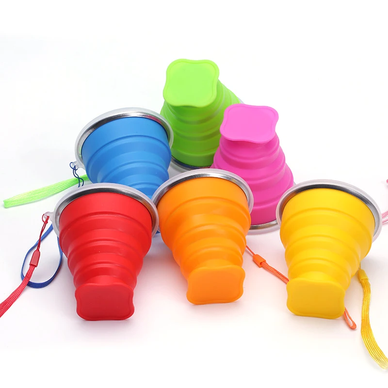 Sporting 300ml Silicone Folding Cup With Dustproof Lid Portable Retractable Wate - £23.90 GBP