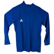 Womens ADIDAS 1/4 zip Long Sleeve Shirt XL Royal Blue Game Mode Athletic - $35.64