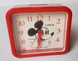 Vtg Walt Disney Lorus Quartz Mickey Mouse Mini Alarm Clock Japan Parts or Repair - $11.65