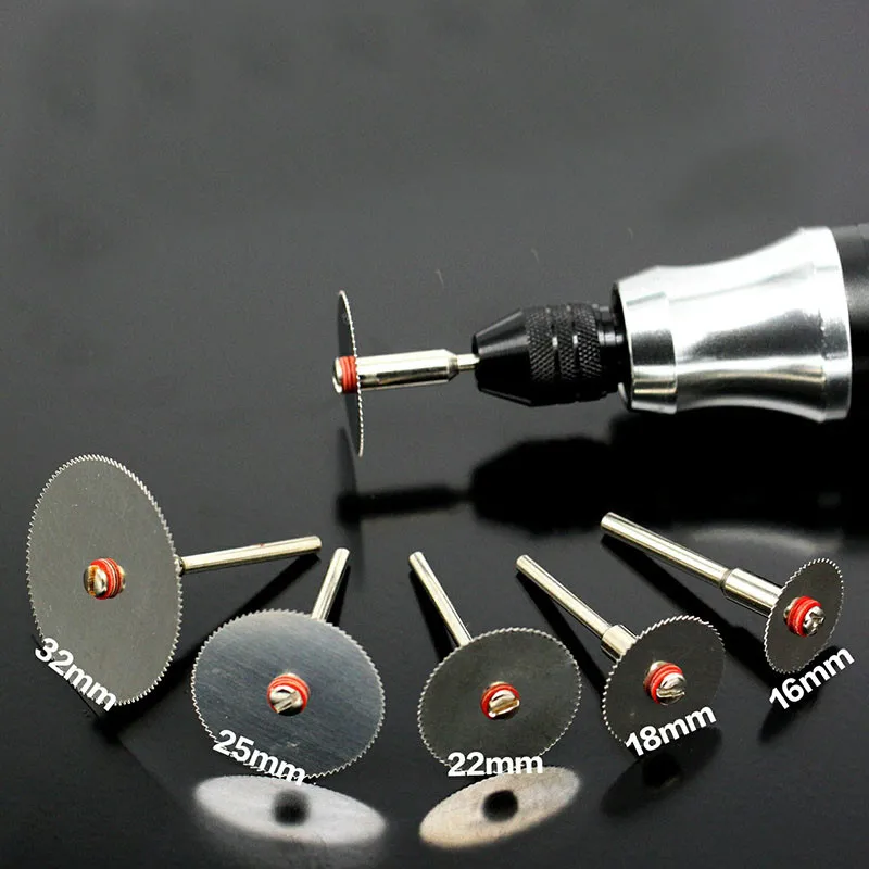 6Pcs/set Stainless Steel Slice  Cutting Disc with 1 Mandrel for Dremel Rotary To - £129.78 GBP