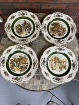 Vintage Set 4 Ascot Service Plate Wood &amp; Sons England Decorative Wall Gold Edge - £30.28 GBP