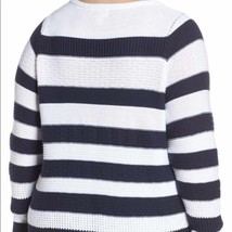 Caslon NWT Nautical Striped Side Button Cotton Knit Sweater Navy White S... - £18.20 GBP