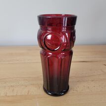 Wheaton Glass Bullseye Tall Tea Tumbler Ruby Red 6 3/4" Tall Vintage Glass - $14.84
