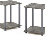 French Oak Grey/Grey, Simplistic Set Of 2 End Tables By Furinno. - $33.95