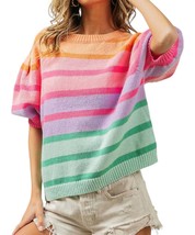 Bibi puff sleeve sweater in Color Block - £28.42 GBP